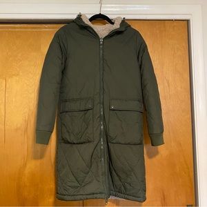 Thread & Supply Olive and Sherpa Reversible Jacket